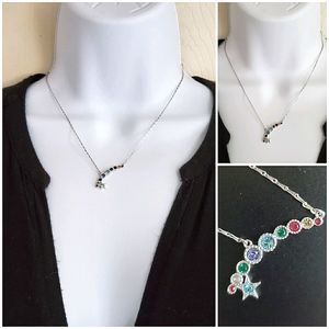 Sterling Shooting Star 🌠 Necklace: Multi Stone